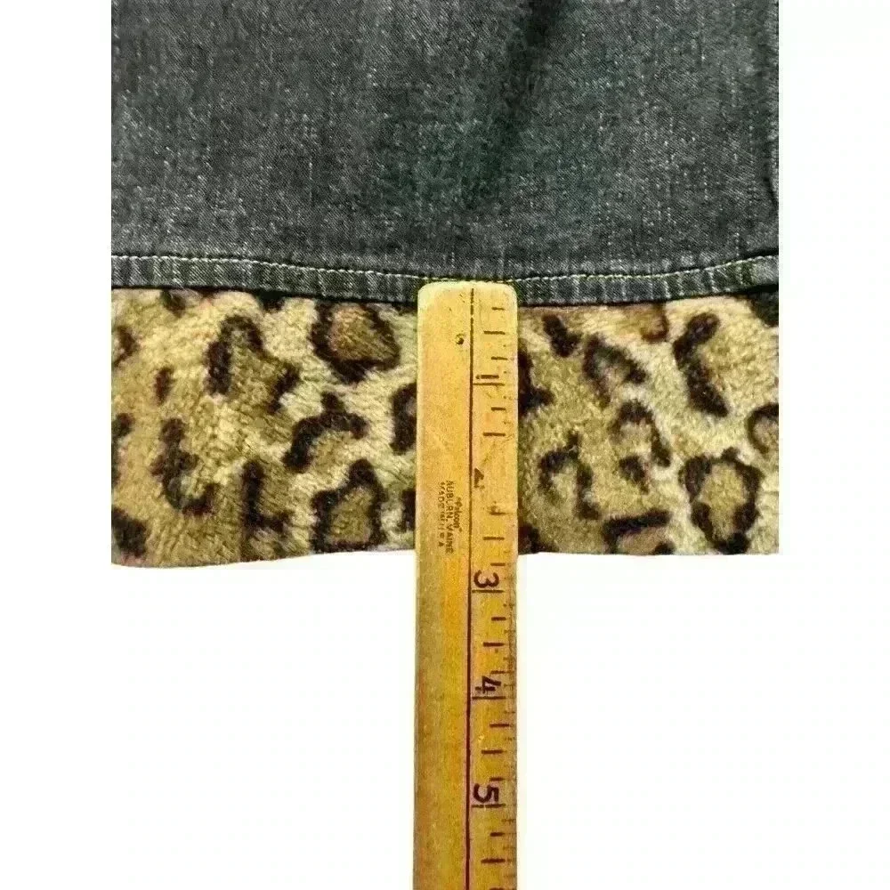 Children’s Place‎ Girls Size 12 Stretch Jeans With Flower And Leopard Hem Design